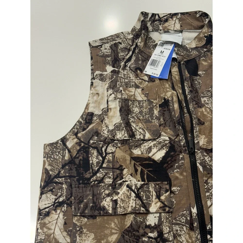 Adidas OG Camo Vest Men's M Brown Camouflage Full Zip Cotton KD6258